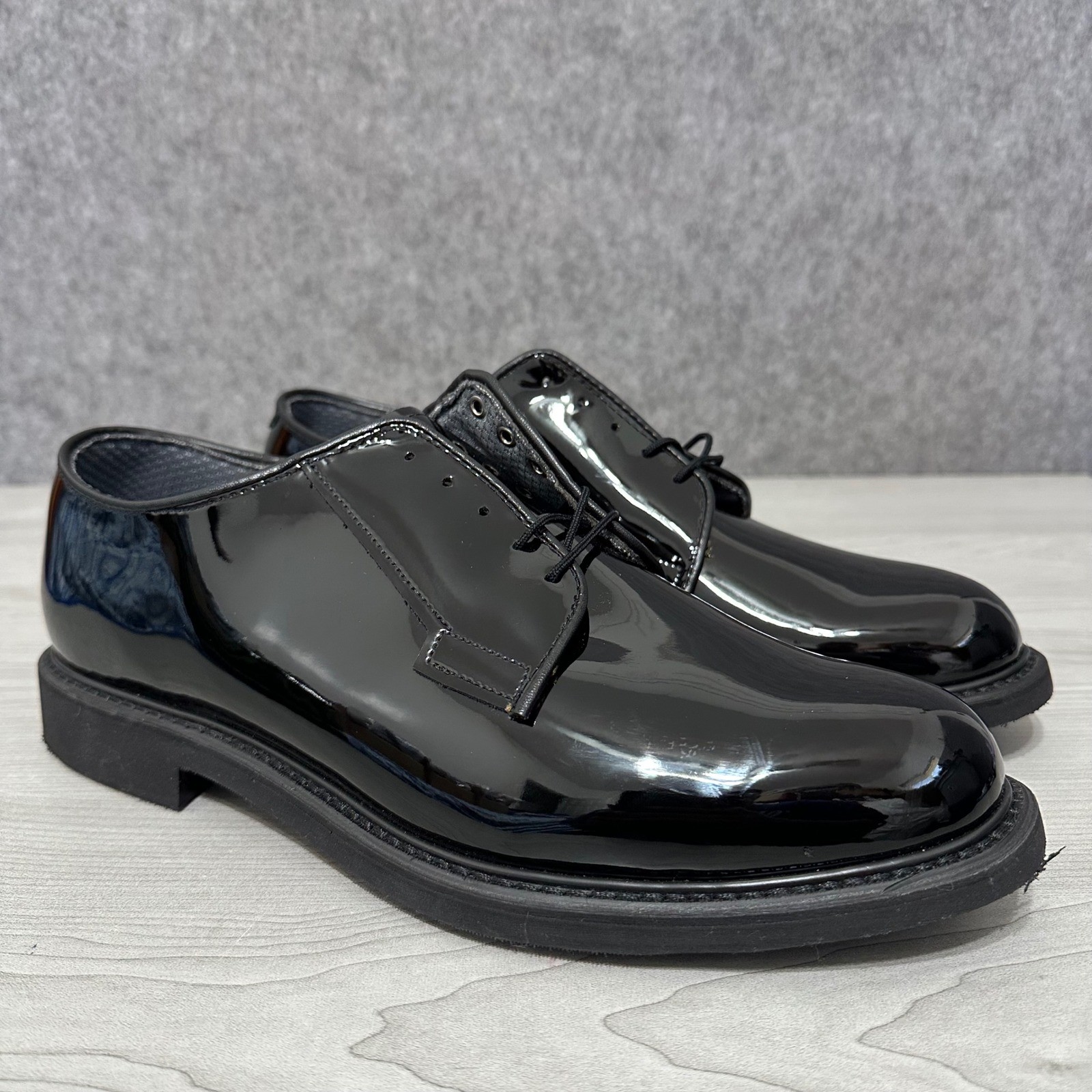 NEW Bates High Gloss Duty Oxford Mens 12 Blk Military Uniform Dress Shoes Lites