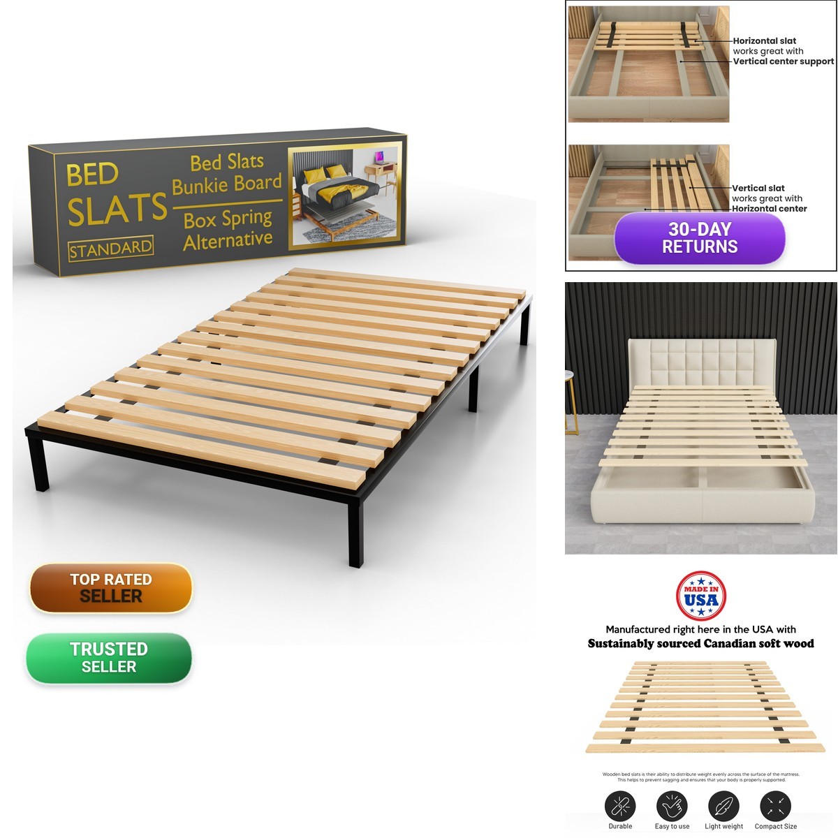 Treaton Horizontal Bunkie Board 0.68-Inch 72x54 Beige