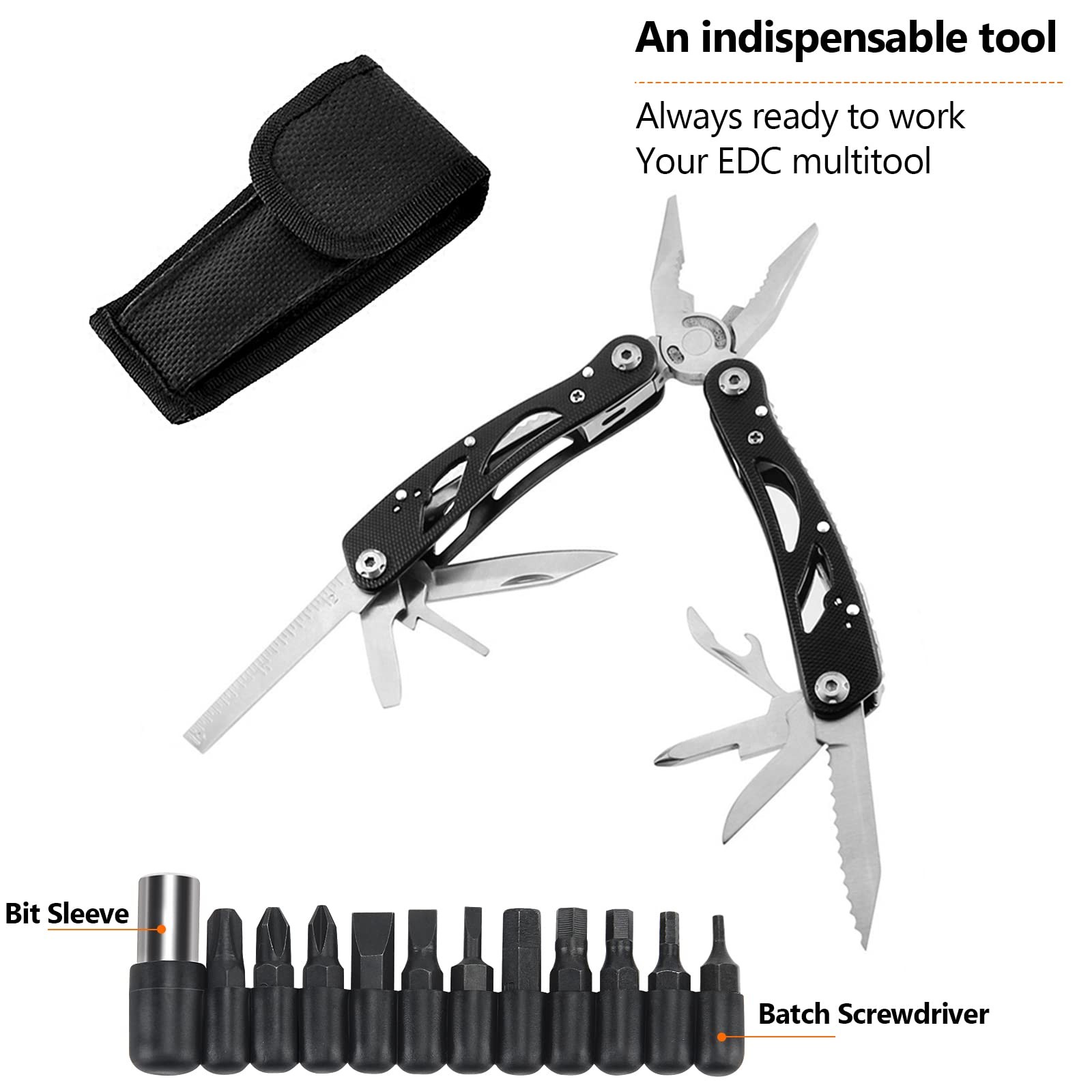 Multitool Pliers Set Stainless Steel Screwdriver Tool with 11 Screwdriver Bit...