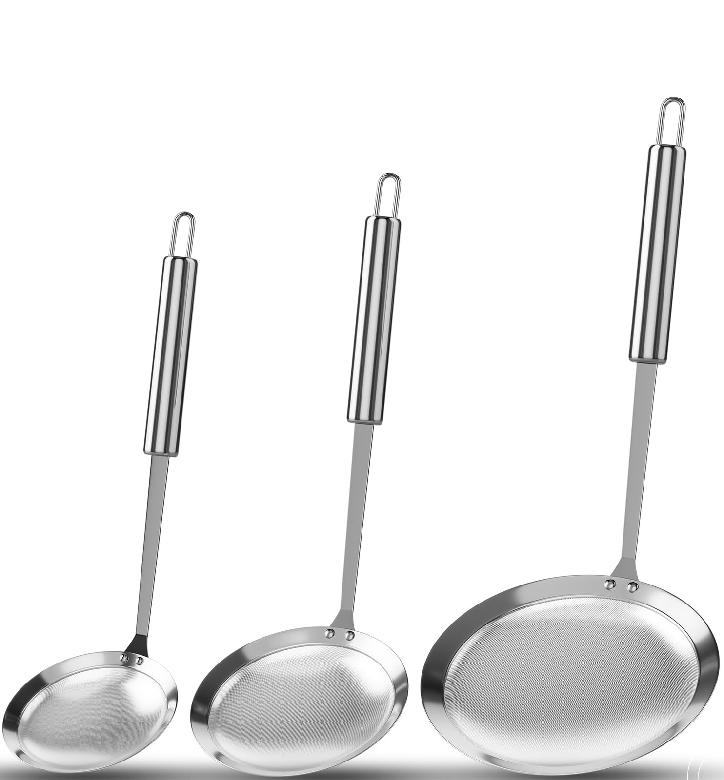 New Fine Mesh Skimmer Spoon, Professional 304 Stainless Steel Hot Pot Fat Str...