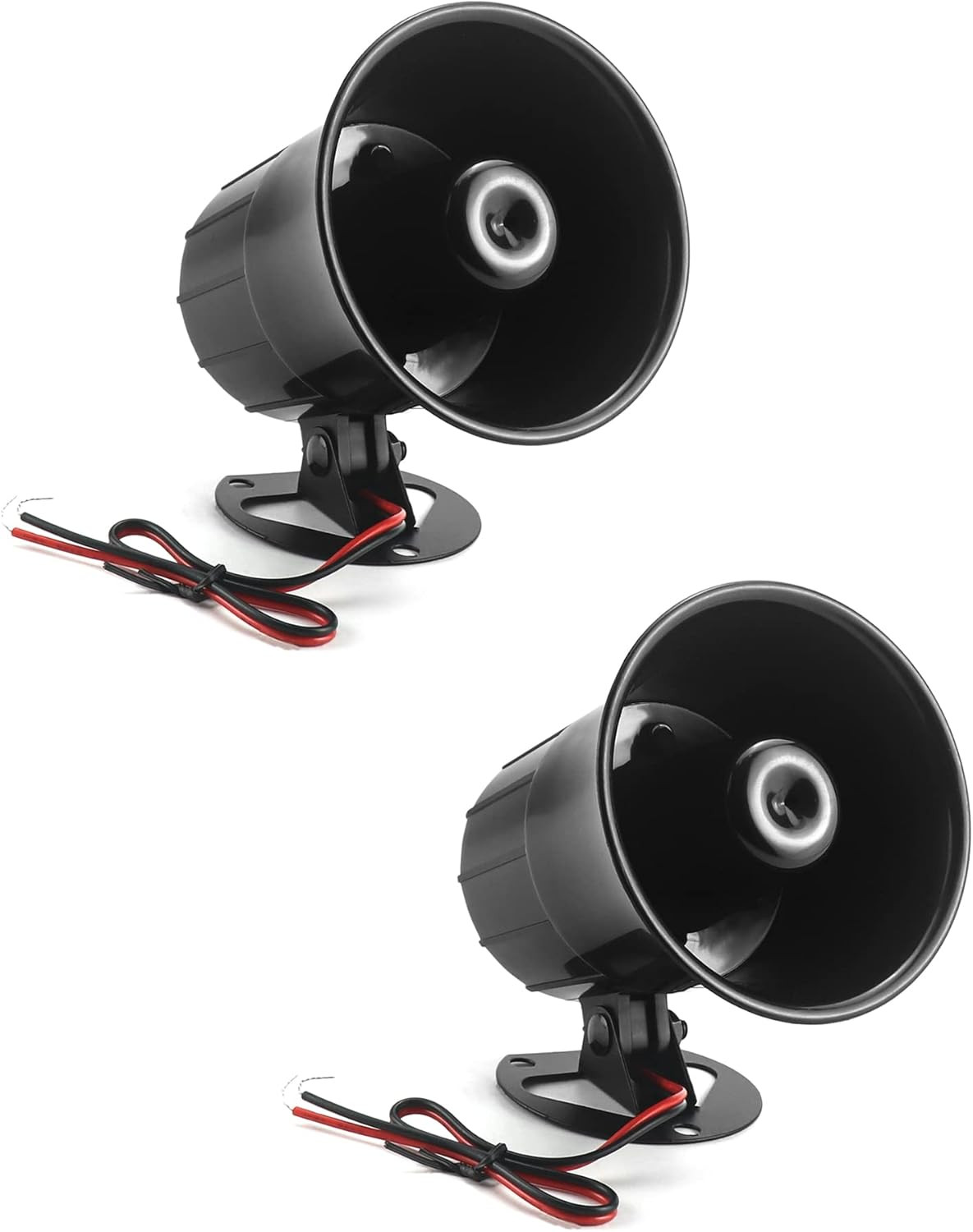 Electric Siren Horn, 2 Pack DC 12V Security Loud Wired Alarm Siren for Home A...