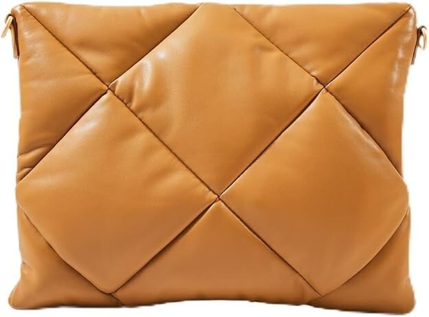 Le Duo Chic PlushLuxe 14 Inch Laptop Sleeve Golden Caramel Puffy cotton padding