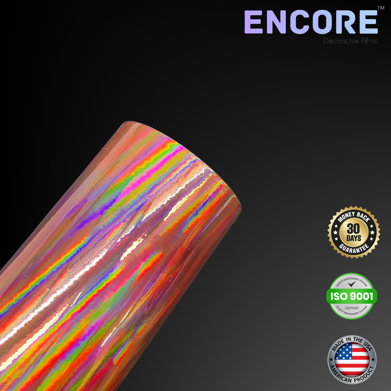 Encore® EFX21 Pink Holographic Adhesive Vinyl for Decals/Stickers - MADE IN USA