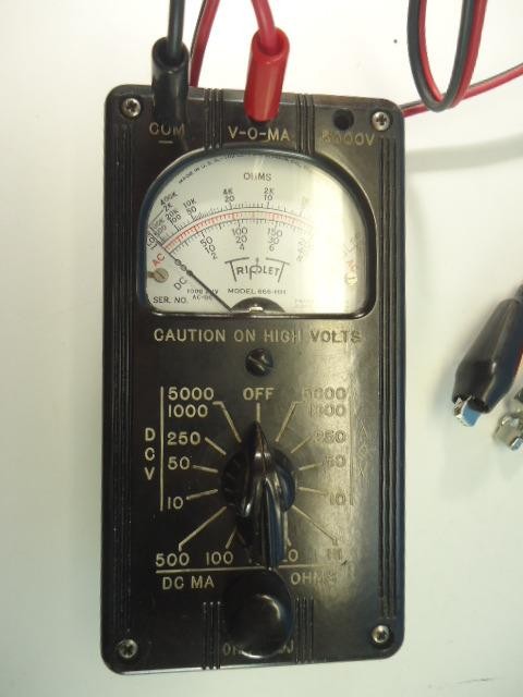 VINTAGE 1951 TRIPOLET MODEL 666-HHH MULTIMETER - Guaranteed - Works