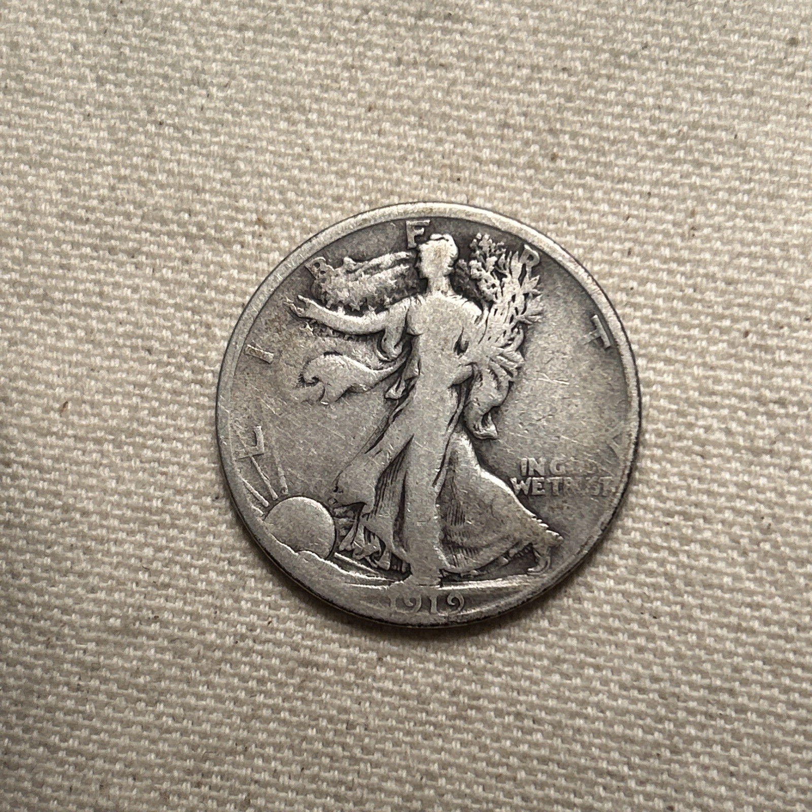 1919-S WALKING LIBERTY HALF DOLLAR Original Nice Fine SILVER Coin PJ 550-61