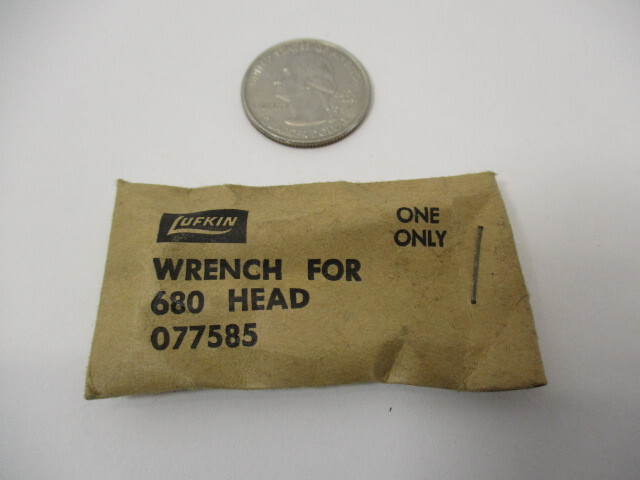 NEW - LUFKIN # 077585 Micrometer Adjustment Pinch Wrench Fits Model 680, NOS