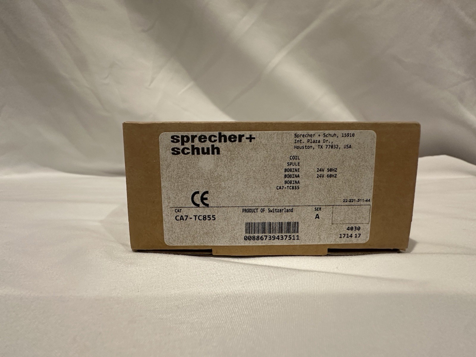 *NIB*  Sprecher + Schuh CA7-TC855 24V 60Hz CA7 Series Contactor Accessory Box