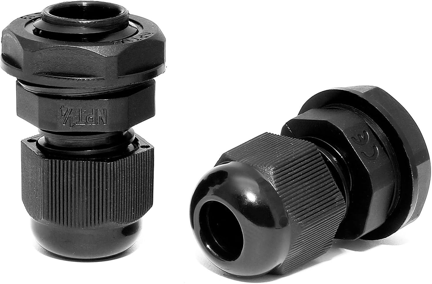 10-Pack Waterproof Nylon Cable Glands for 4-6mm Cables, , Black