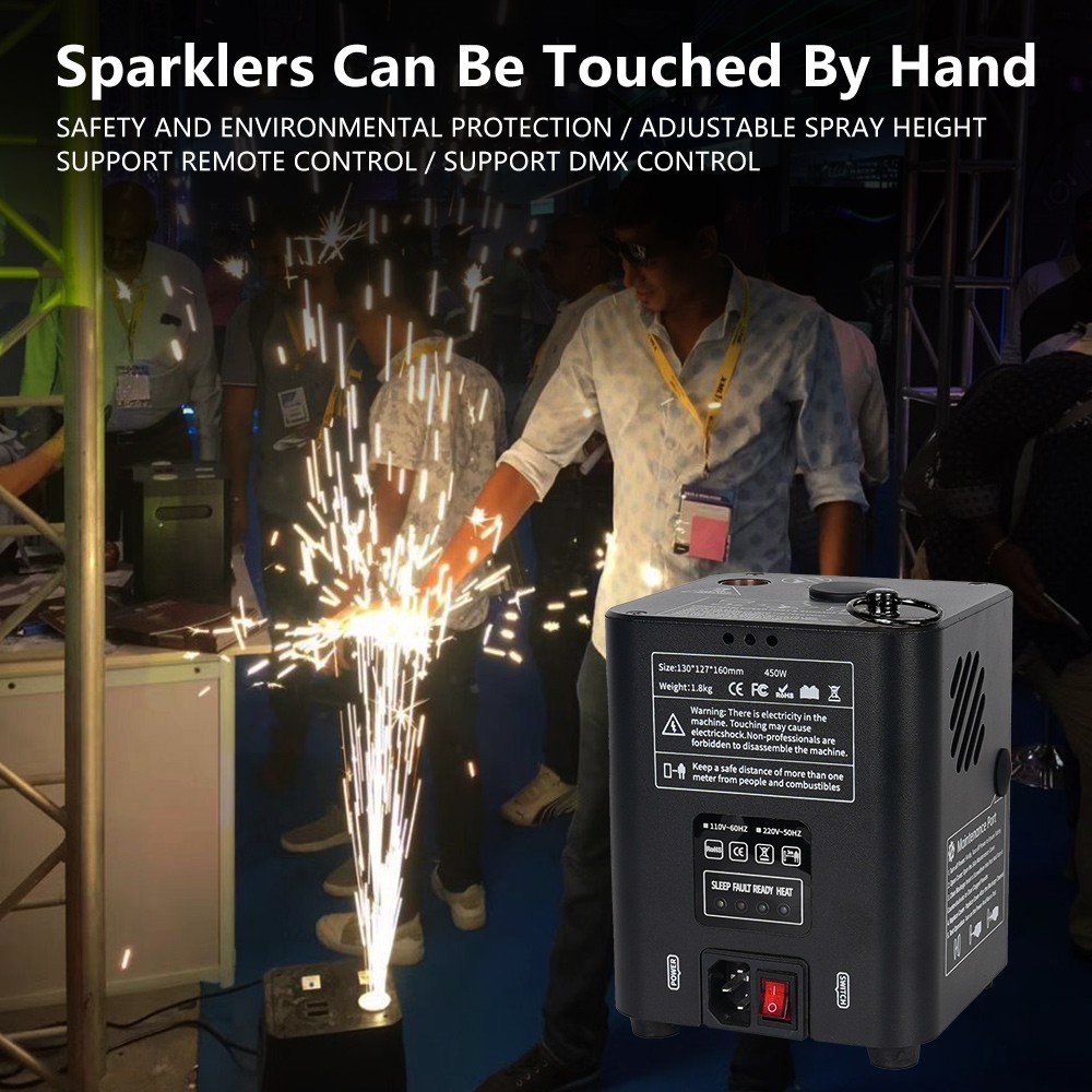 Mini Cold Spark Machine Firework Machine DJ Wedding Stage Effect Remote 1-3M