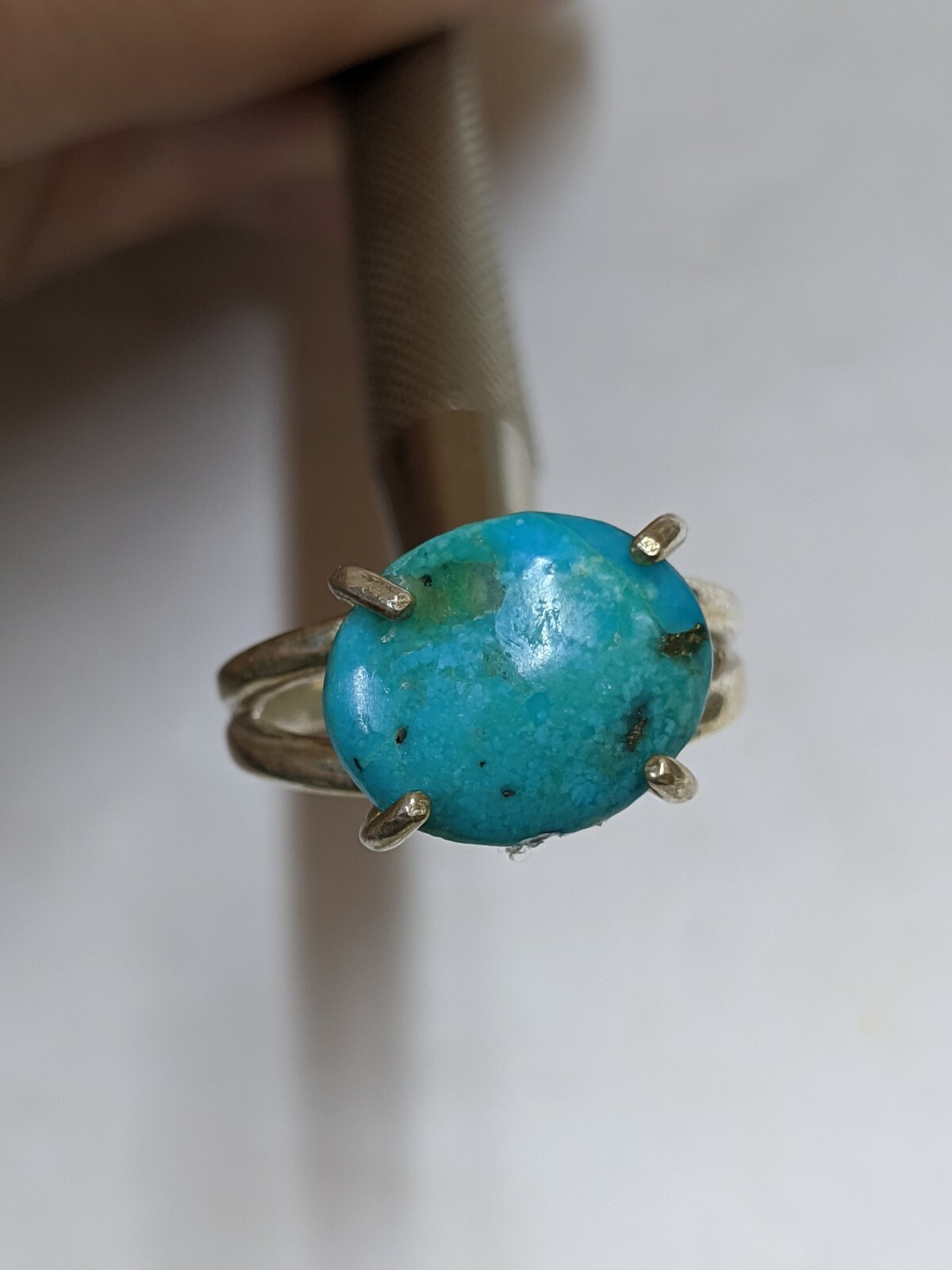 Size 6 Sterling Silver Turquoise Ring Made In USA