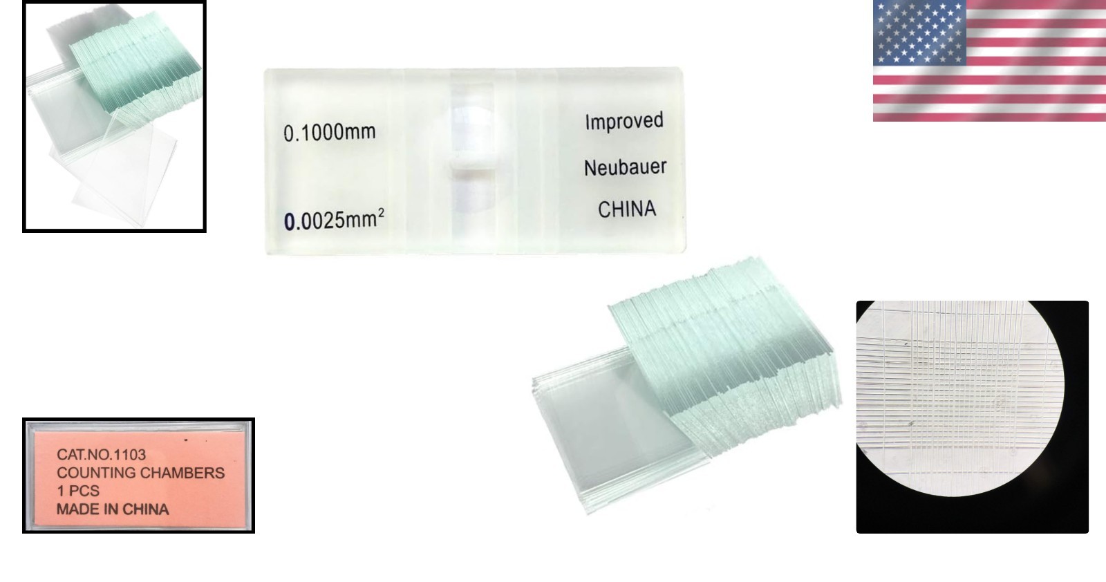 Hemocytometer Blood Counting Chamber with Cover Slips