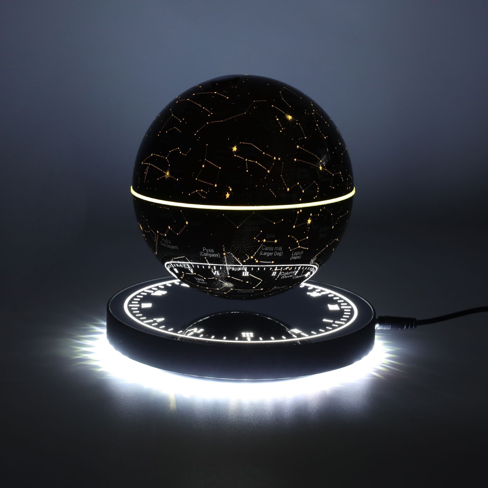 Illuminated Magnetic Levitating Globe w LED Floating Globe Auto-Rotating Globe