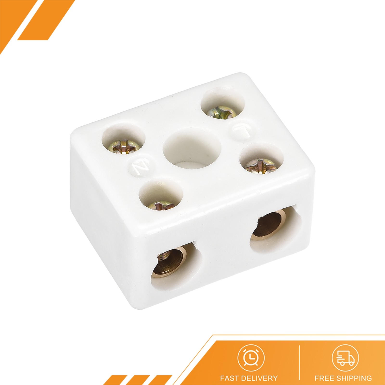2Way Ceramics Terminal Block High Temp Porcelain Ceramic Connectors 39x31.5x23mm