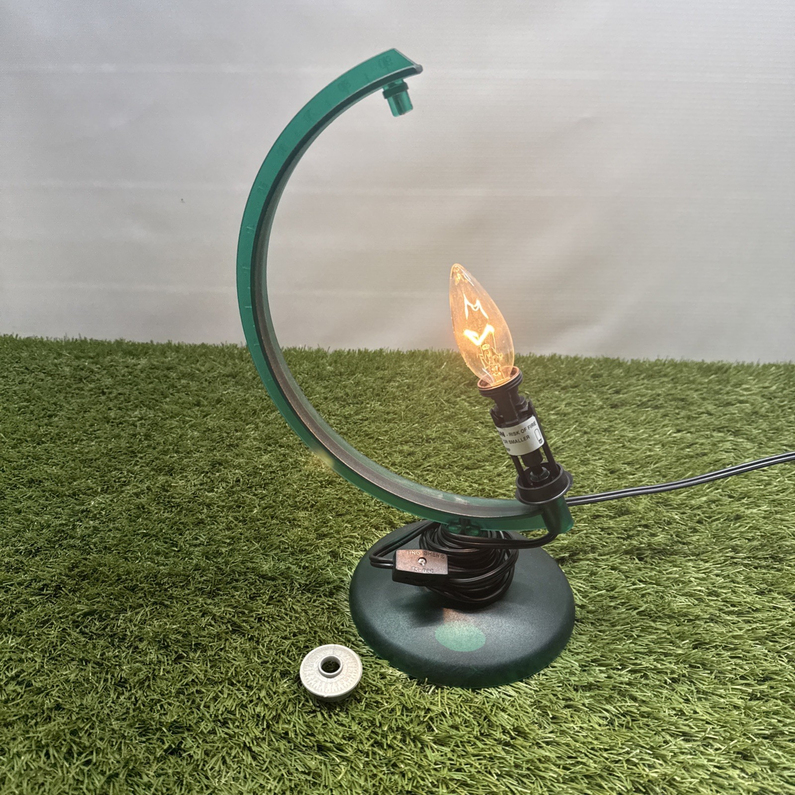 Vtg Nova Rico Replacement Green Stand Base & Light Cord Assembly For 10" Globe