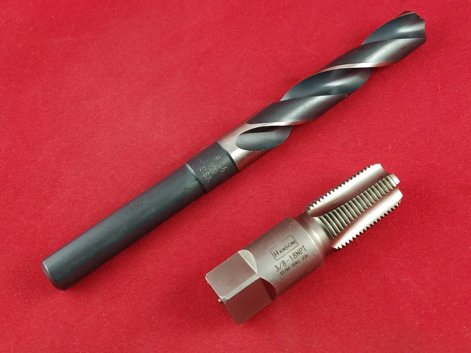 3/8" -18 NPT Taper Pipe Tap w/ 37/64" Bit USA Irwin 1904 ZR w/ Morse MX1080049