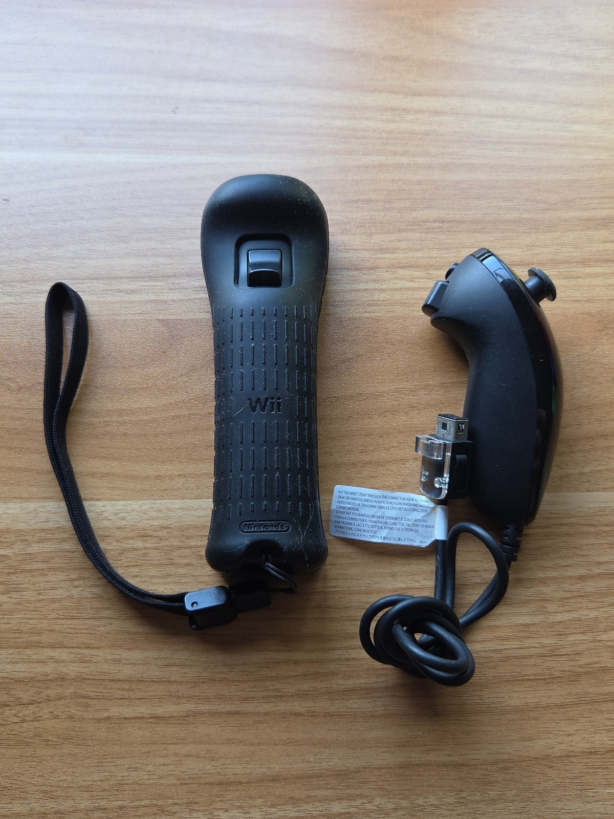 Nintendo Wii Remote Motion Plus Black Tested Controller with Black Rubber Case