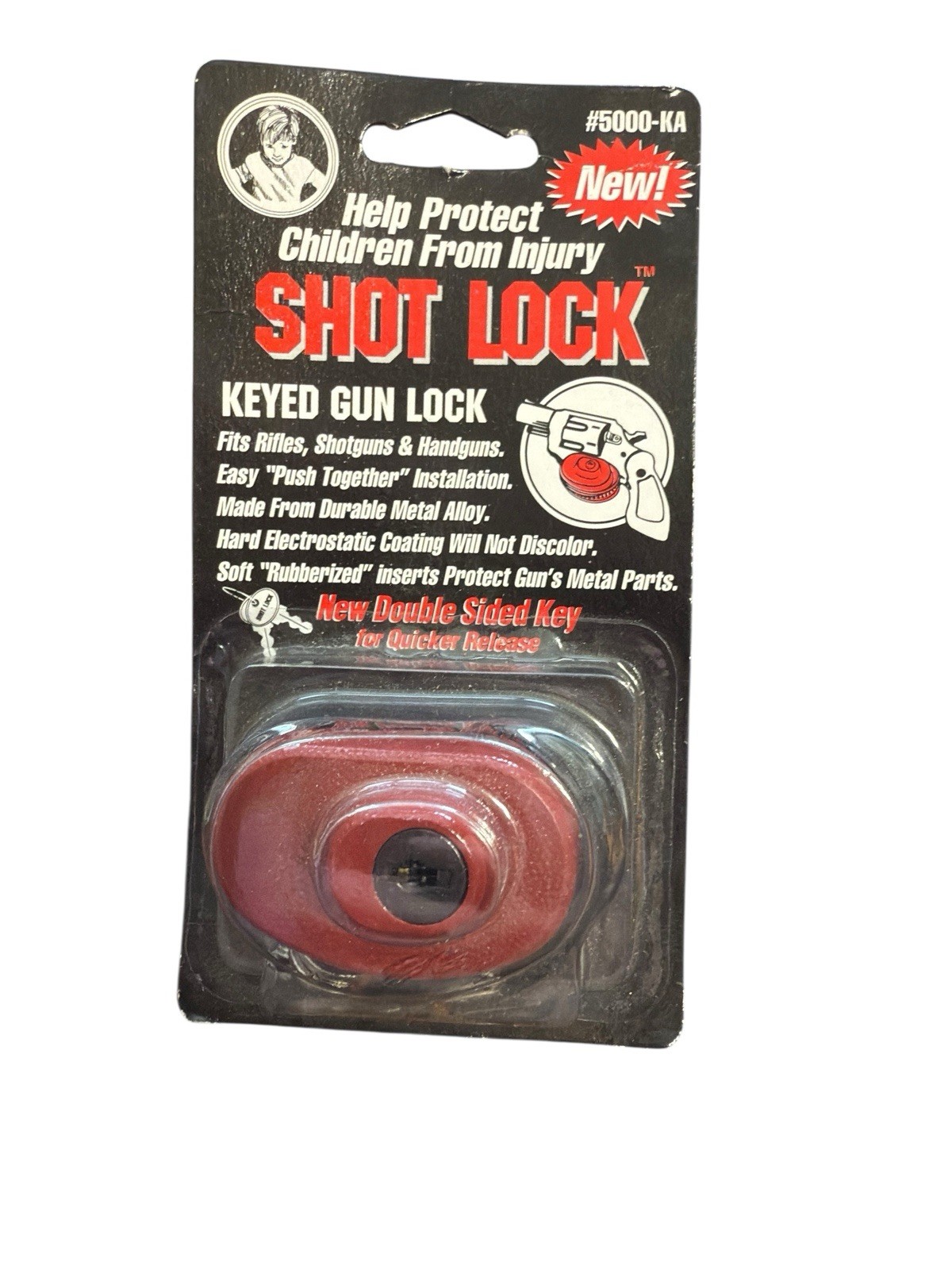 New Gun Lock Shot Lock Keyed #5000-KA With DBL Sided Keys For Fast Release