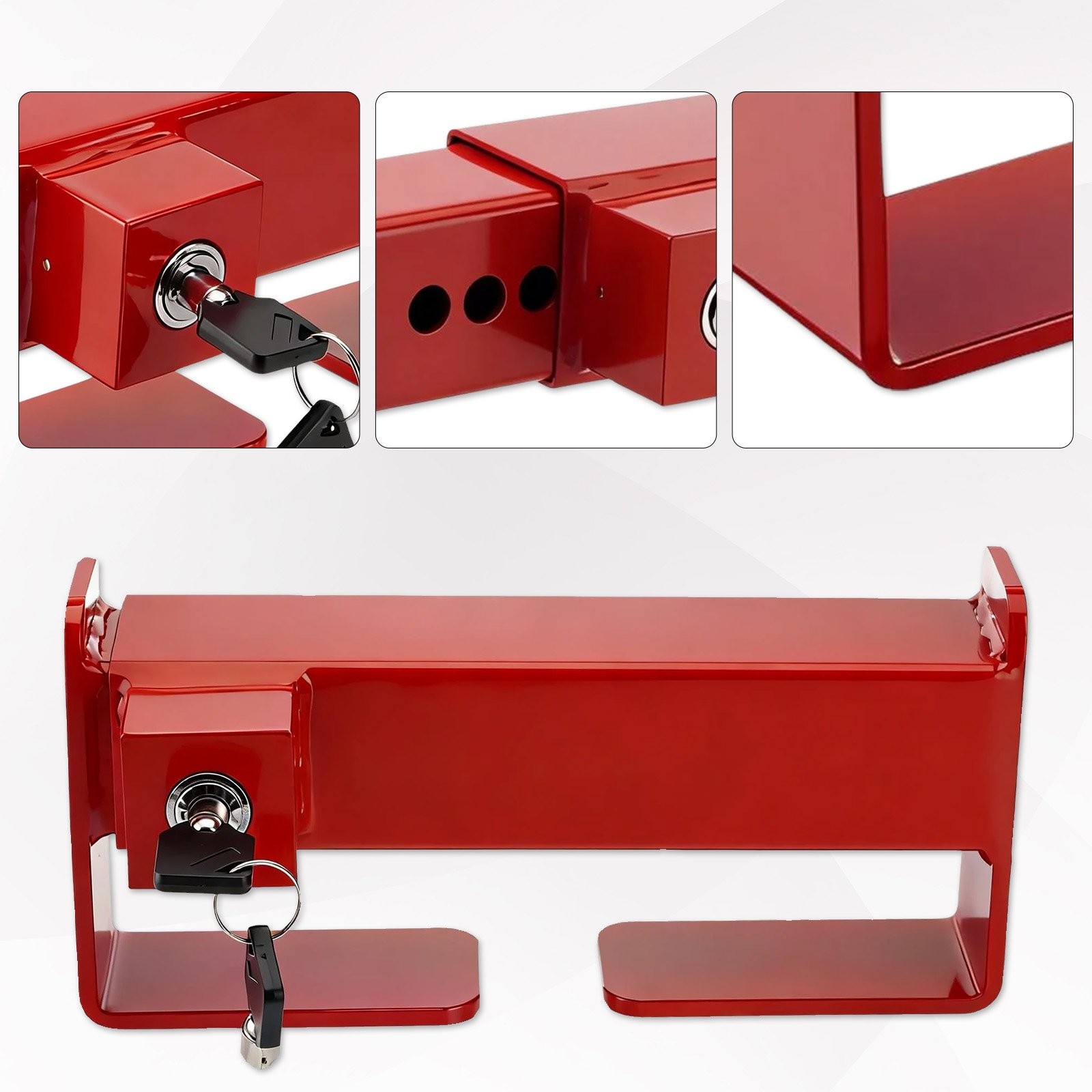Red Shipping Container Locks, Heavy Duty Equipment Lock Cargo Door Lock W/ 2 Key
