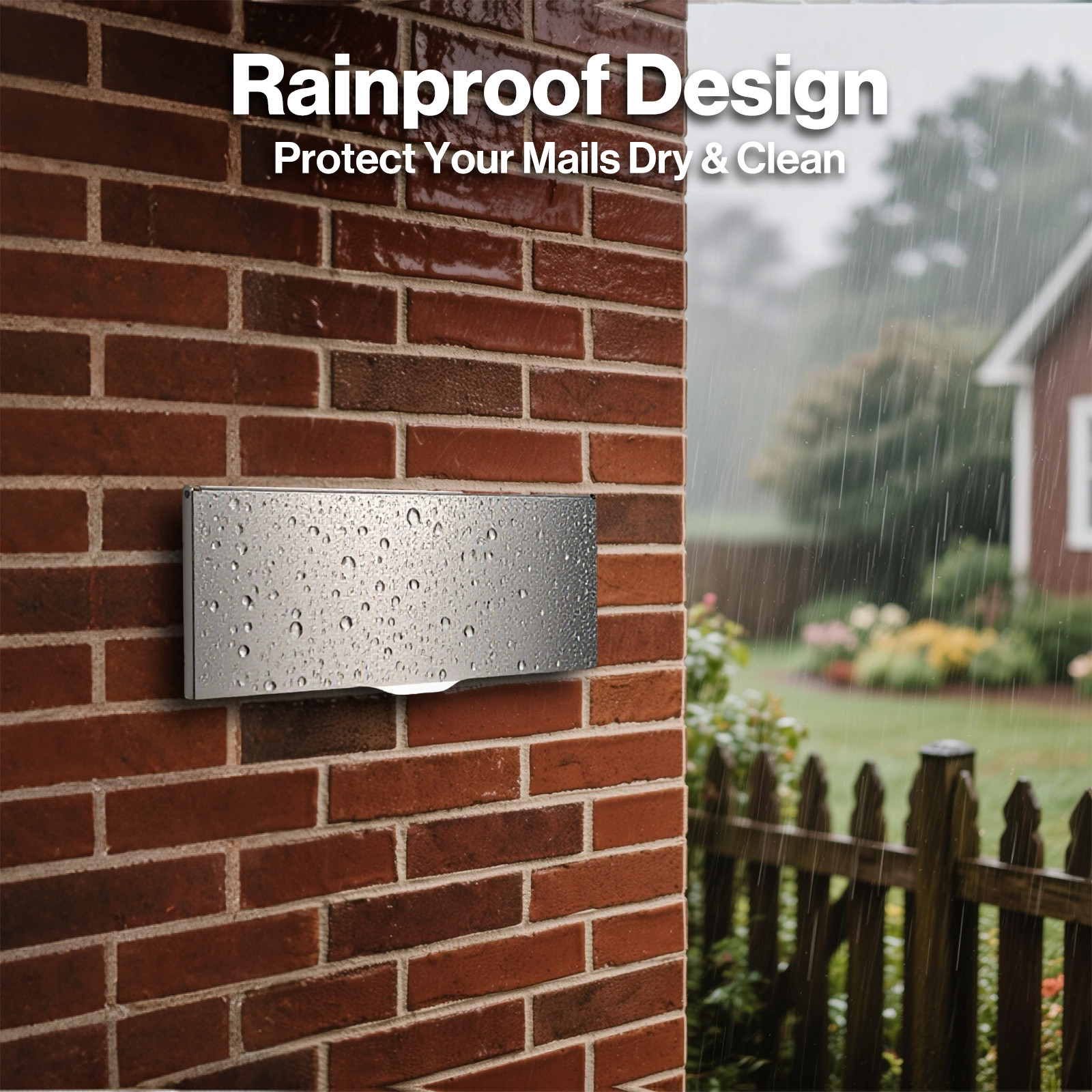 Through The Wall Key Drop Box with Adjustable Chute, Locking Rainproof Mailbox