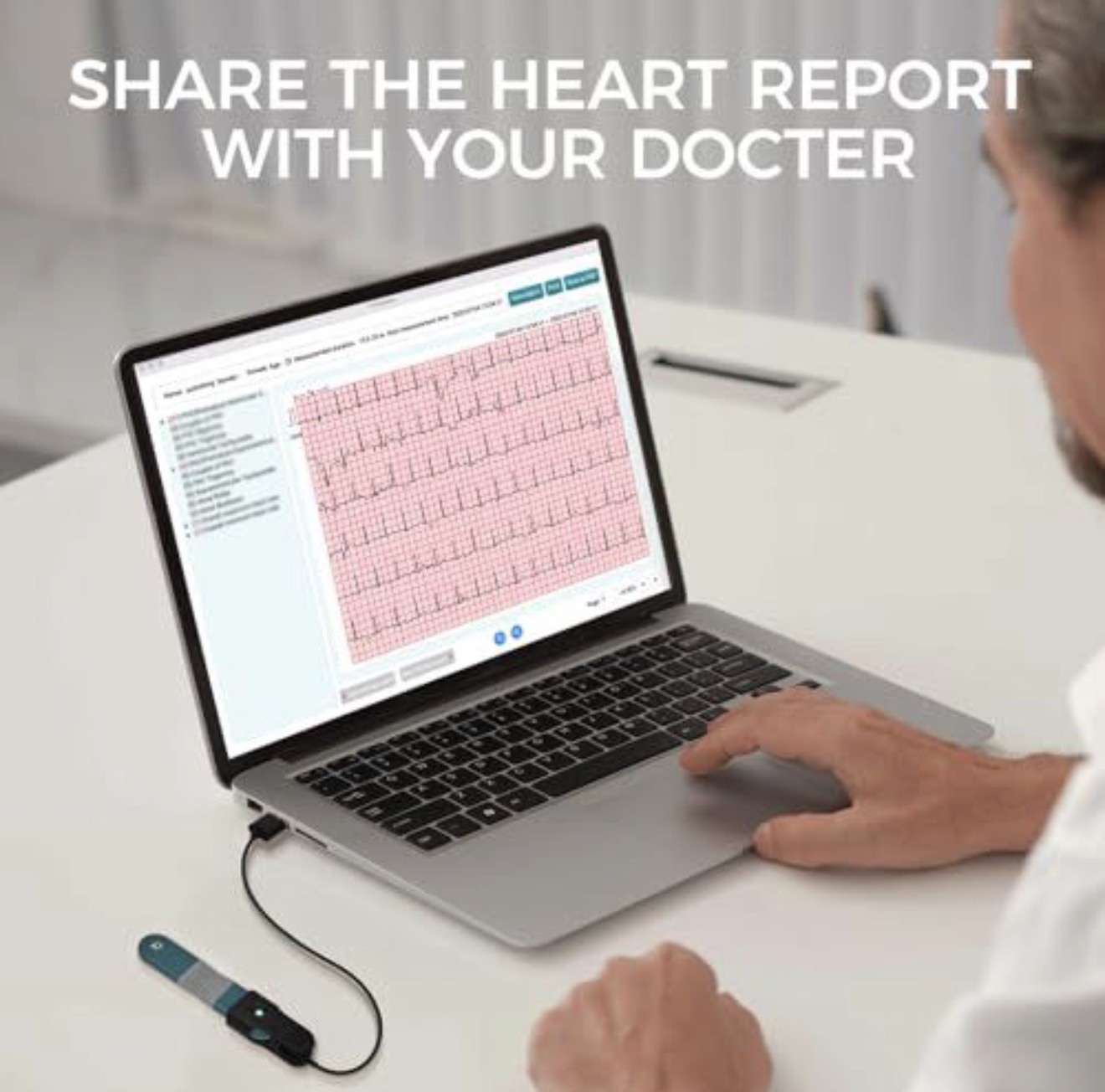 Holter Monitor 24 hours EKG Monitor ECG Recording PC Software Free AI Analysis