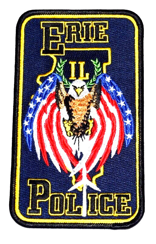 IL	ERIE – POLICE - ILLINOIS IL Sheriff Police Patch EAGLE US FLAGS 6”