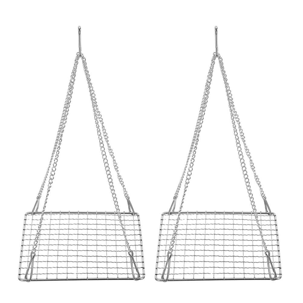 2 Pcs Herb Drying Rack for Herbs Metal Hanging Plants Baskets and Nets