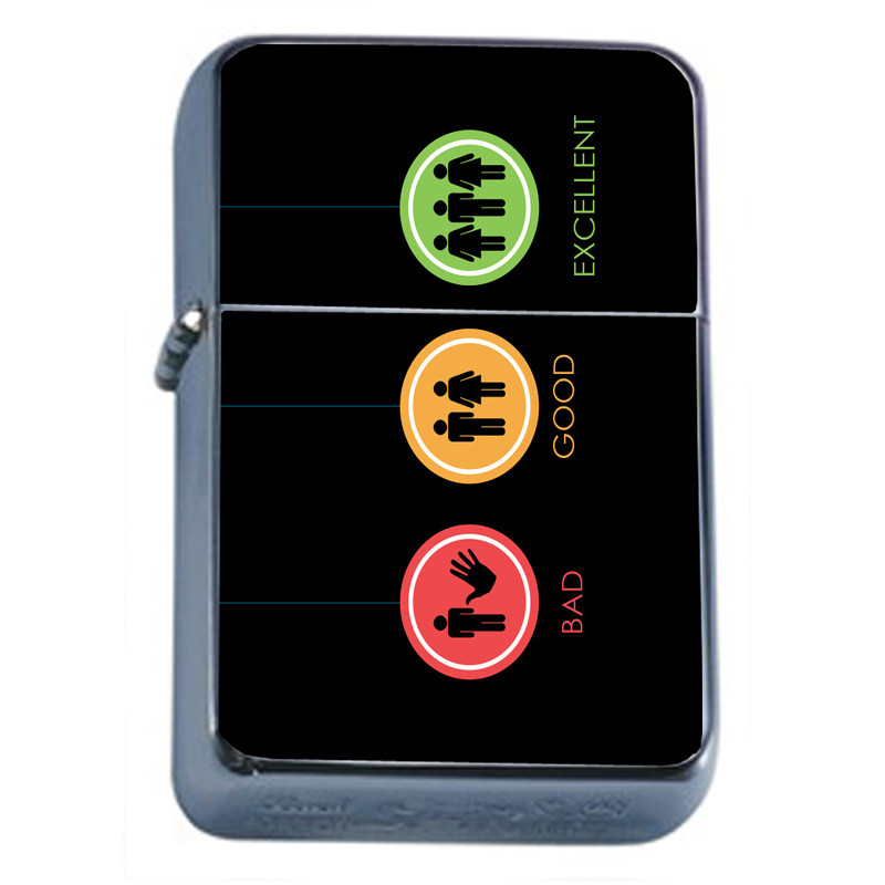 Bad Good Excellent Em1 Flip Top Oil Lighter Wind Resistant