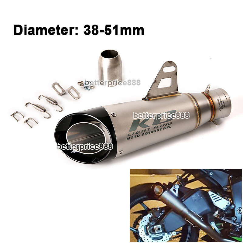 51-38mm Motorcycle Street Bike Exhaust Muffler Pipe Silencer Right Side Tail