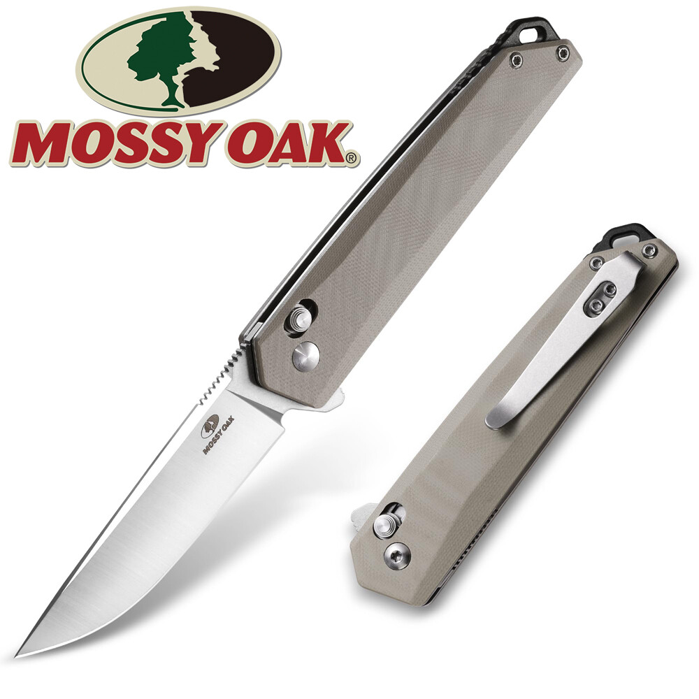 Mossy Oak Folding Pocket Knife EDC G10 Handle 3.5-Inch D2 Steel Drop Point Blade