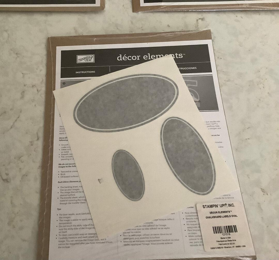 BRAND NEW STAMPIN' UP DECOR ELEMENTS CHALKBOARD LABELS OVAL SEALED