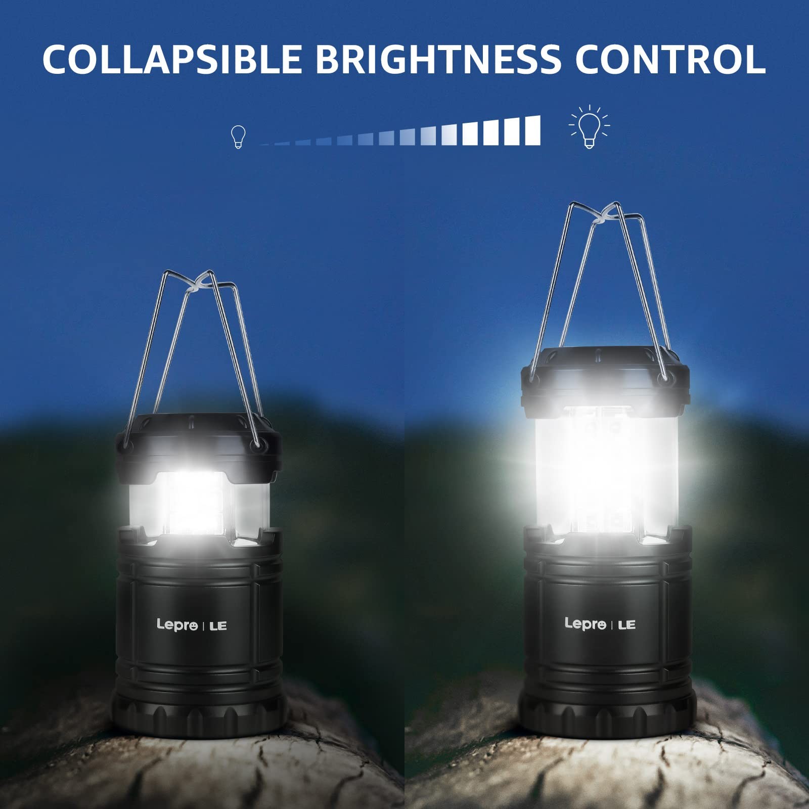 Lepro LED Lanterns Battery Powered, Camping Essentials, Collapsible, IPX4 Wat...