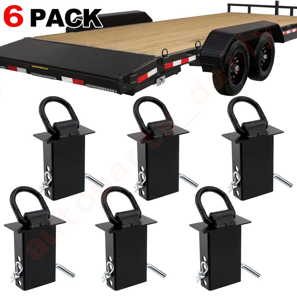 Stake Pocket D-Ring Tie Downs Utility for Flatbed Trucks and Trailer – 6 Pack