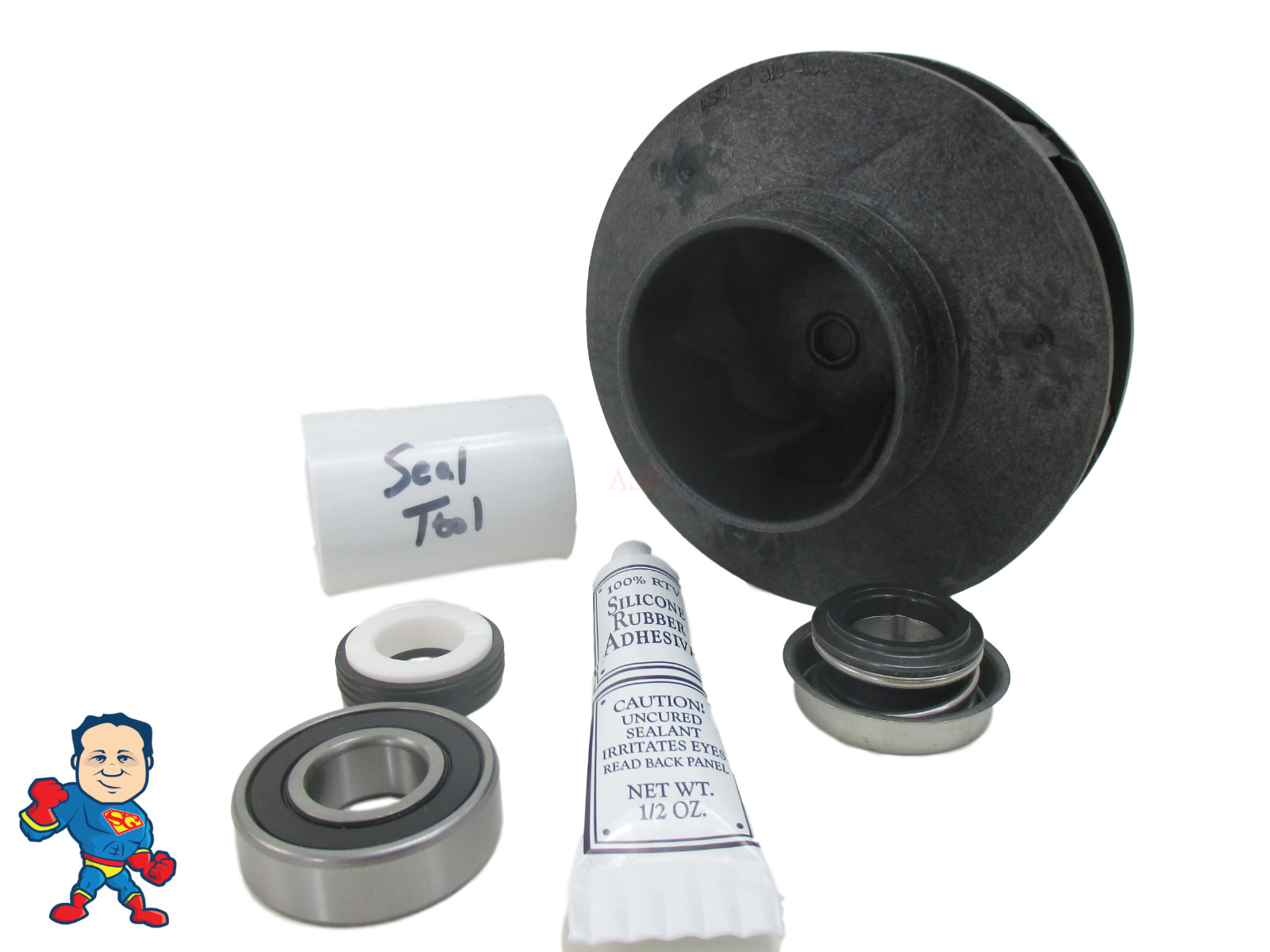 Waterway Executive 5HP Impeller 1000 Seal & (1) Bearing Pump Wet End Hot Tub Spa