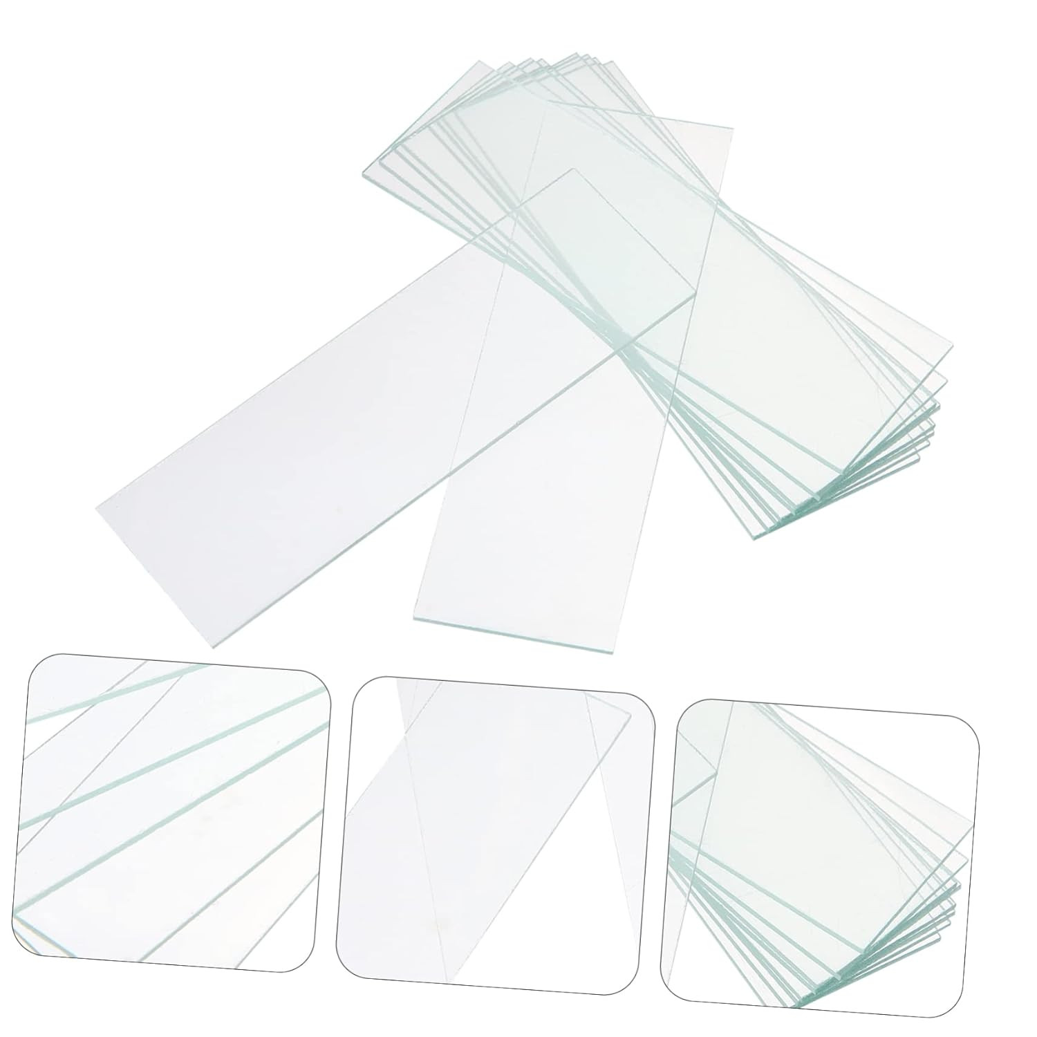 100Pcs Microscope Slides Premium Transparent Blank Microscope Slides for Laborat