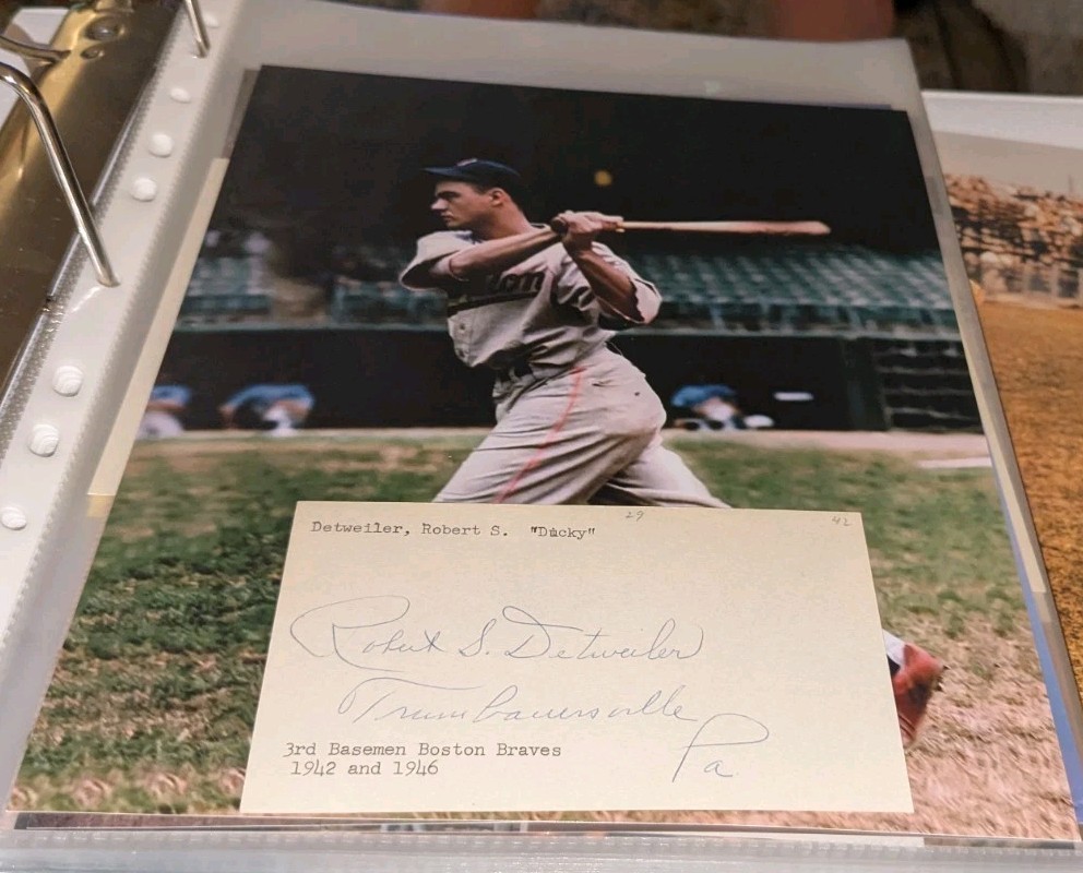 Rob Detweiler Boston Braves Signed Cut With 8x10 Photo W/Our COA B