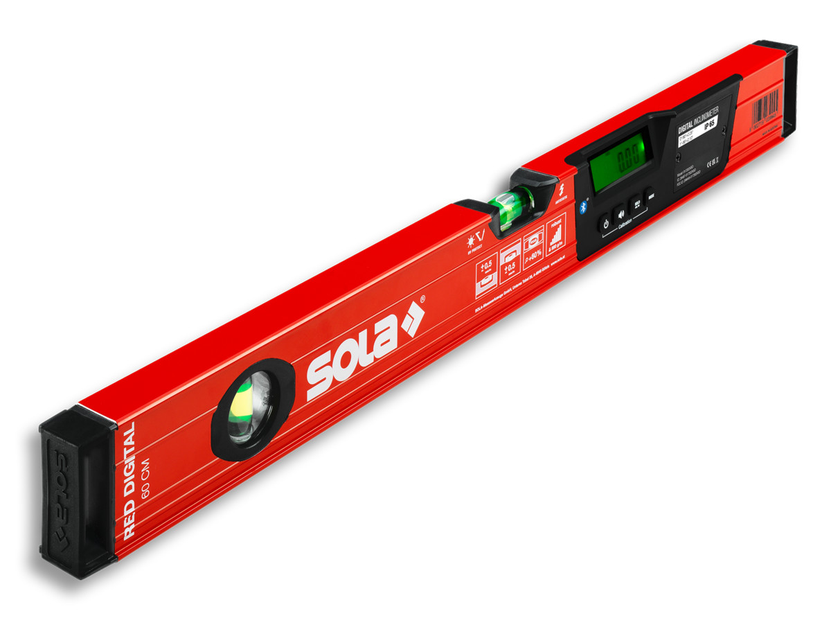 Sola Digital Box-Level, RED Digital with Inclinometer, Bluetooth