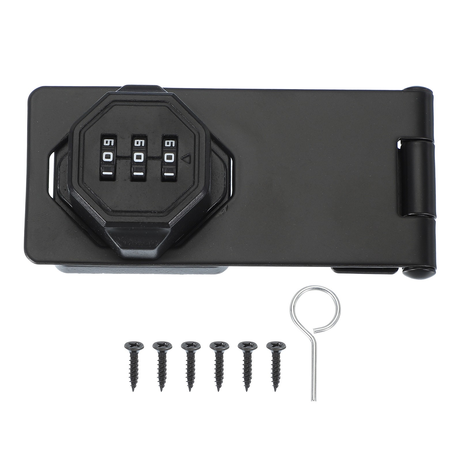 Password Rotary Hasp Locks Mechanical Cabinet Combination Latch Locks 4" Black