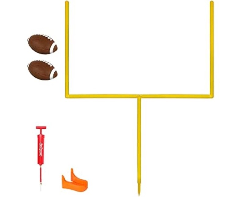 GoSports Football Field Goal Post - 6 or 8 ft Backyard 6 Standard, Yellow