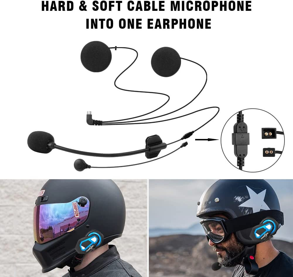 Helmet Bluetooth Intercom Headset Communication Systems Kit Group Intercoms FM