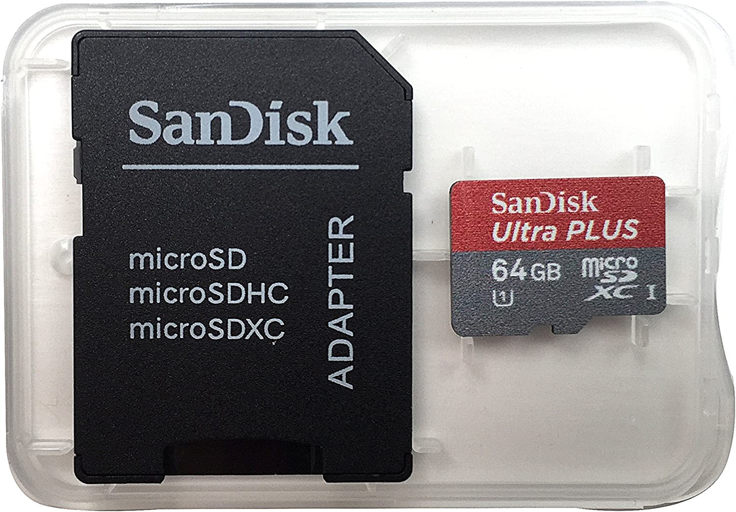I CARD W/ADAPTER 64GB SDSQUSC - SANDISK ULTRA PLUS MICROSDXC UHS