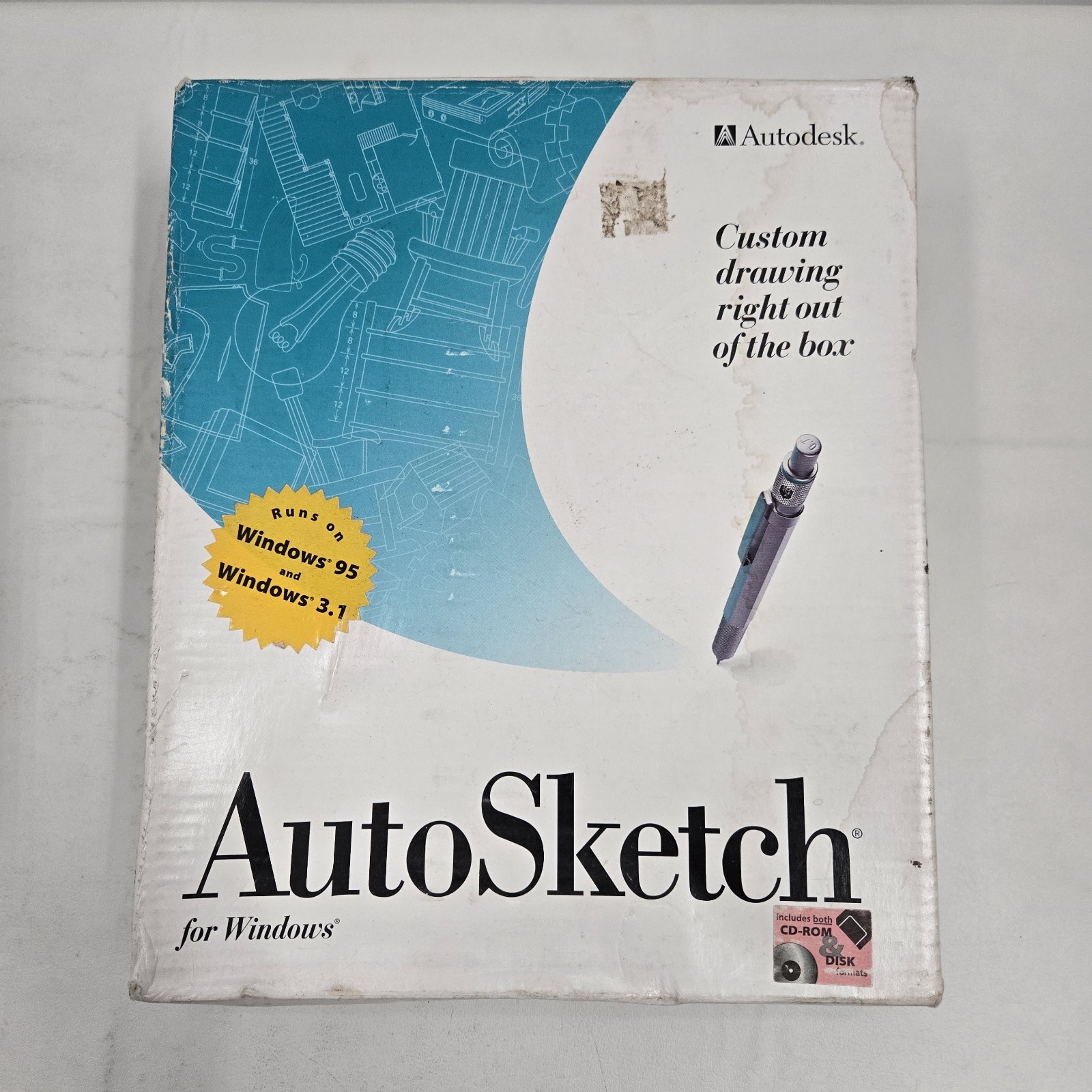Autodesk AutoSketch Release 2.1 Windows 95 And 3.1 Used Open Box