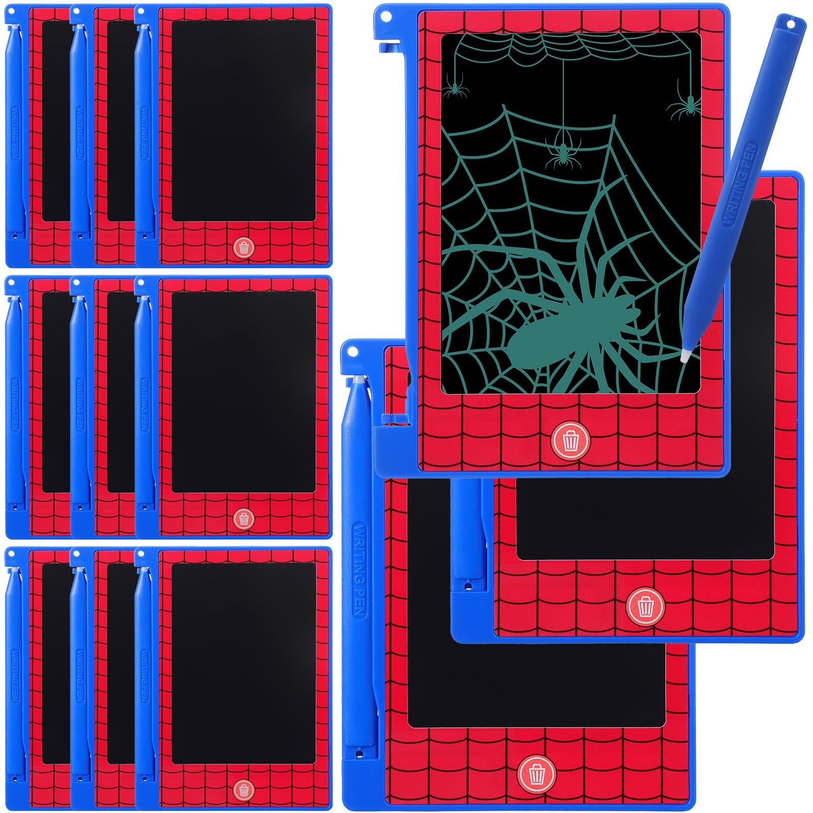Nezyo 12 Pack Spider Party Favors Mini LCD Writing Tablet 4.6 Inch Doodle Board