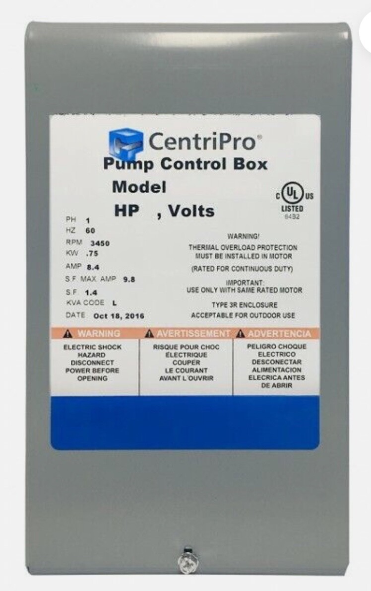 CB10412 Goulds 1HP Quick Disconnect Control Box 230V “NIB”
