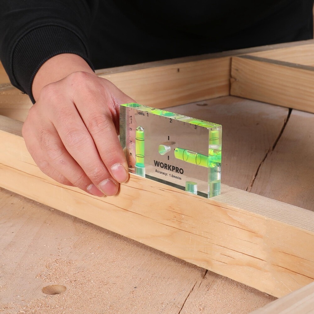WORKPRO Small Level 3-3/4-inch Mini Level Tool Magnetic Level 2 Bubbles 90°/180°