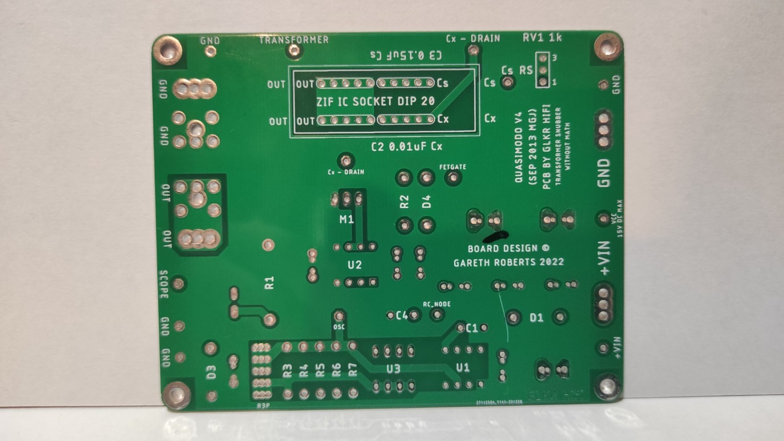 Quasimodo V4 Transformer Snubber without Math Test PCB - Green PCB