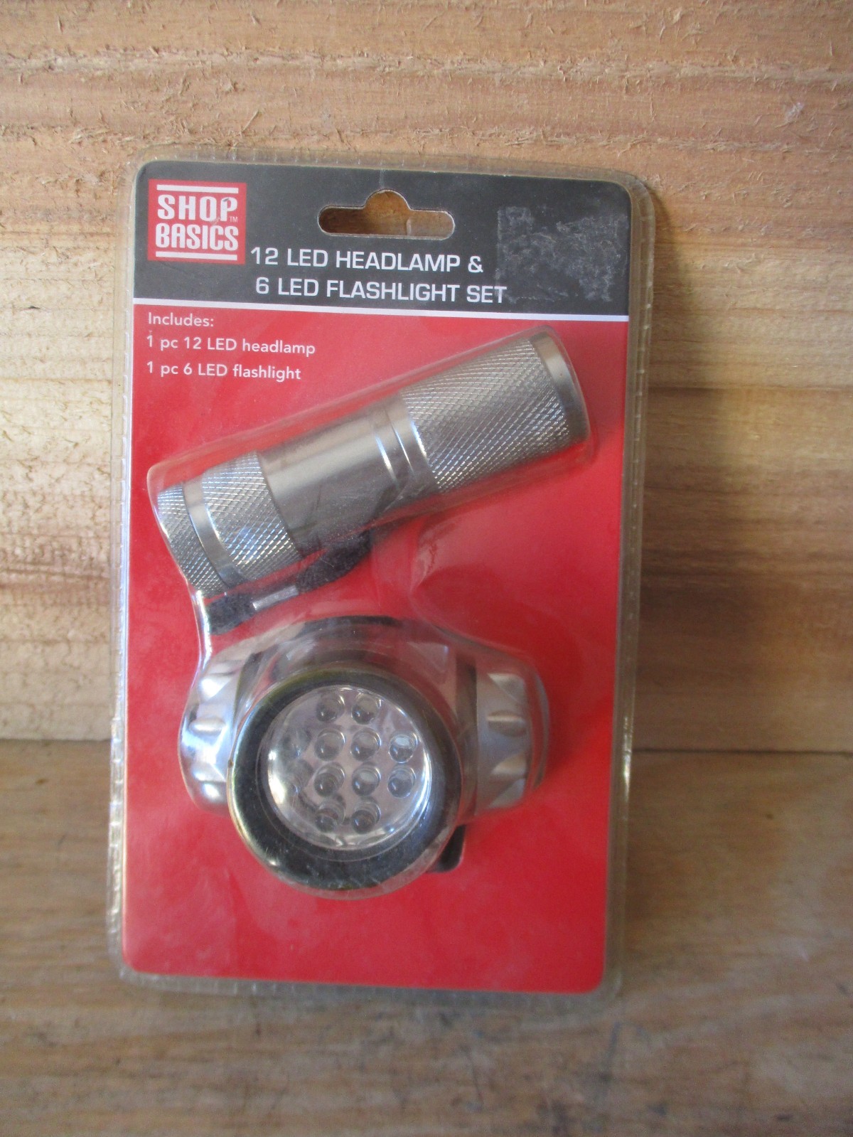 Shop Basics LED Headlamp and Flashlight set