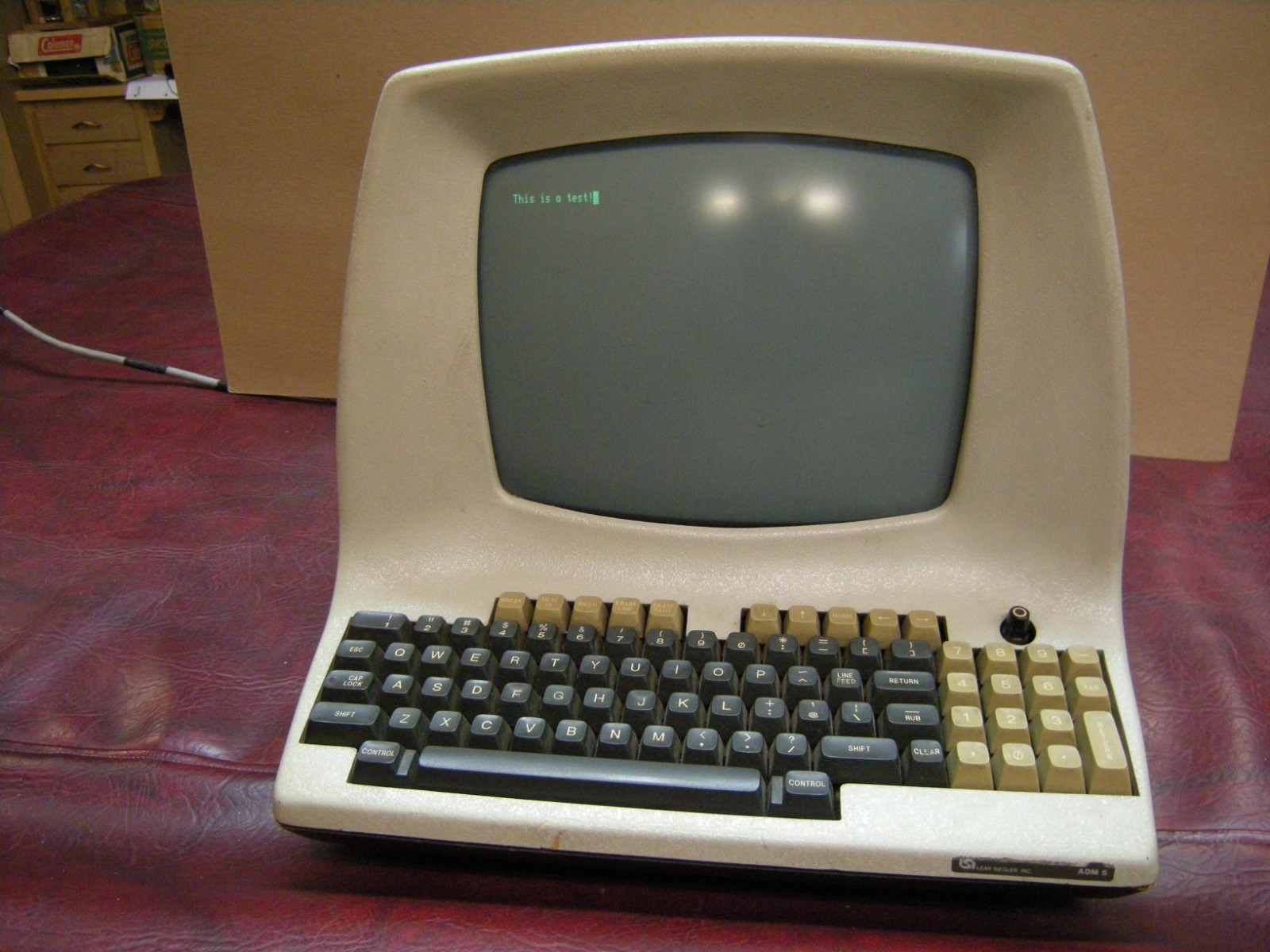Vintage ADM-5 Computer Terminal by Lear Siegler, "One Owner?"--See Description