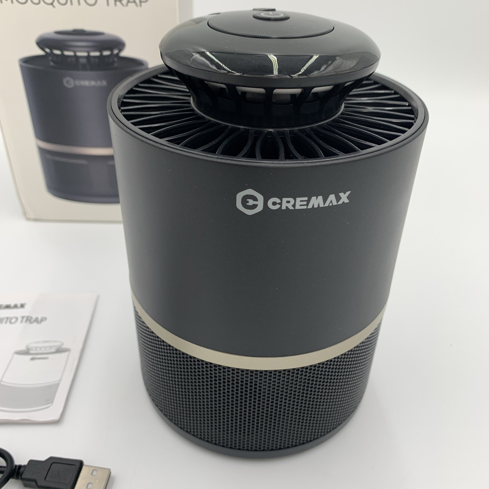 Cremax Mosquito Fly Trap Indoor USB Powered UV Lamp With Smart Sensor Black New