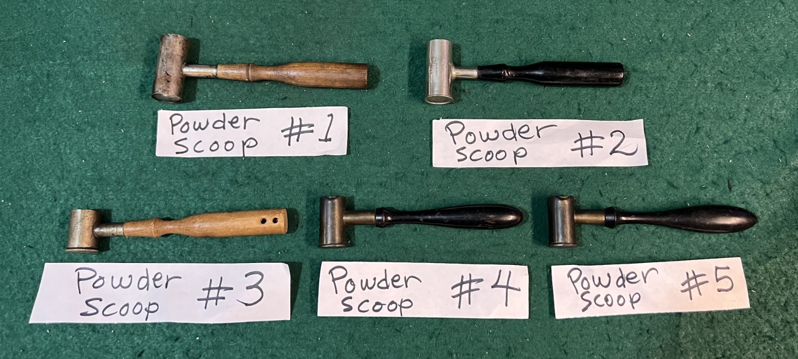 5 Antique Reloading Powder Measure Scoop Black Powder FREE SHIPPING