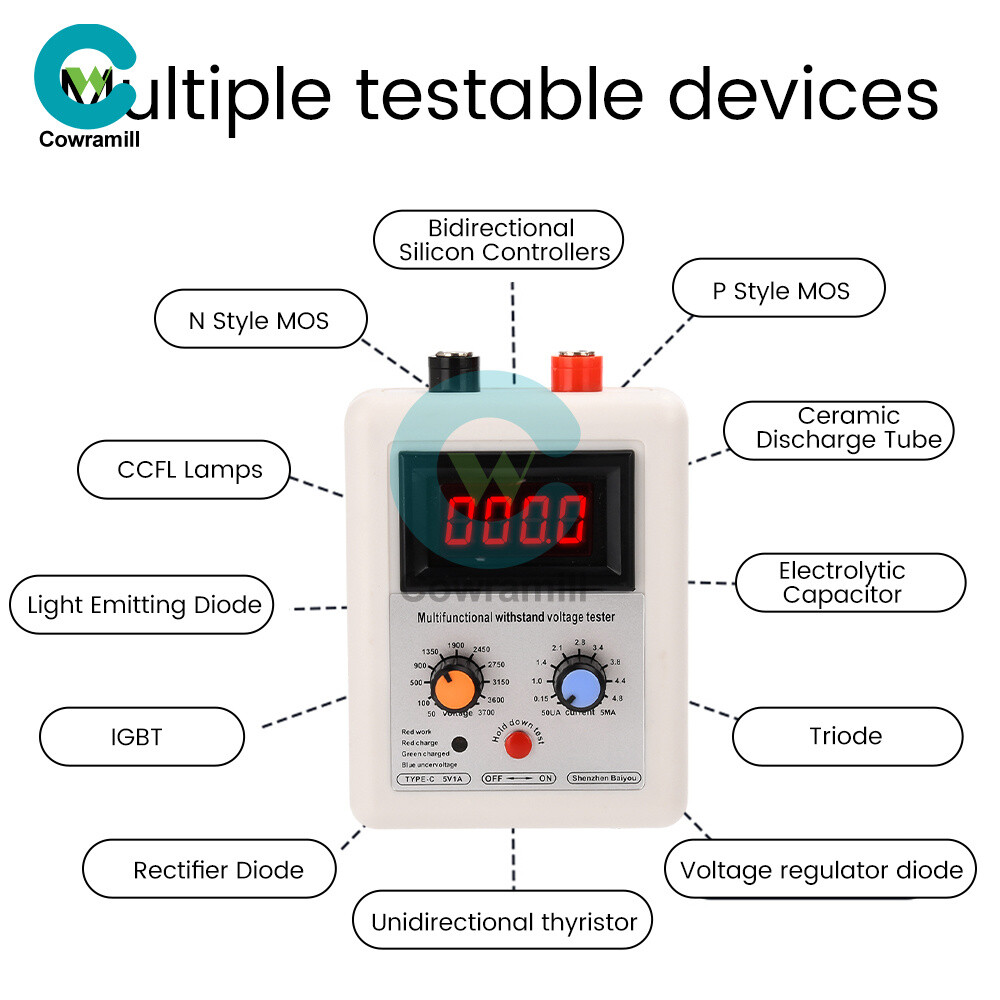 0-3500V IGBT Transistor Tester Diode MOS Triode LED MOV Withstand Voltage Tester